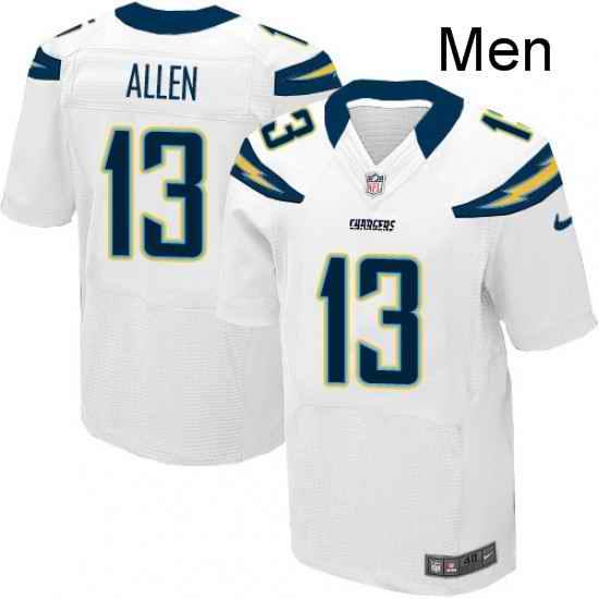Men Nike Los Angeles Chargers 13 Keenan Allen Elite White NFL Jersey